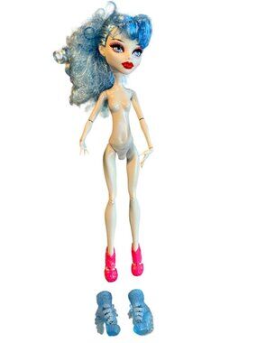 Monster High Ghoulia Dot Dead Gorgeous Doll Blue Hair Extra Shoes Mattel 2008
